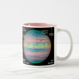 Caneca De Café Em Dois Tons Eclipse triplo da NASA Jupiter