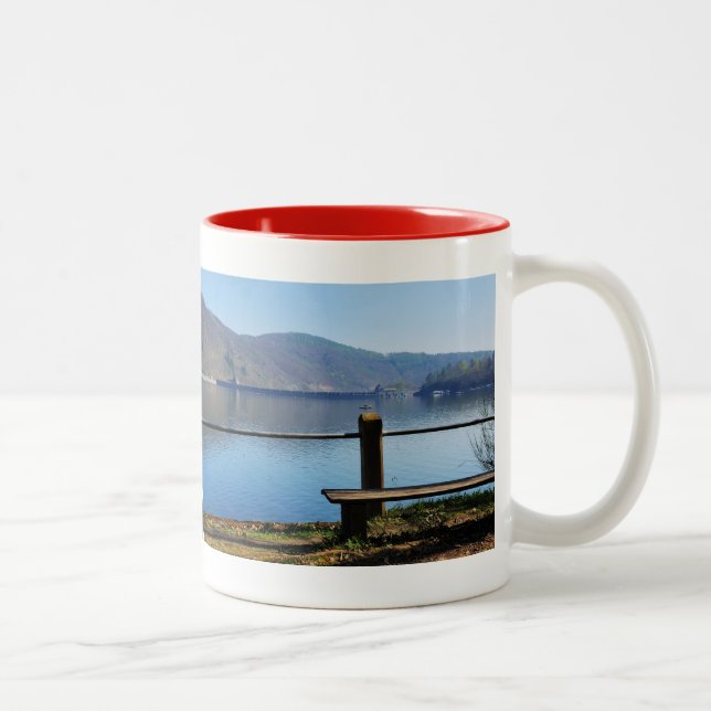 Caneca De Café Em Dois Tons Edersee Staumauer do lado de água (Direita)