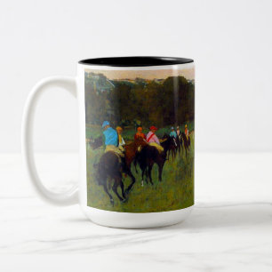 Caneca De Café Em Dois Tons Edgar Degas Race Horses em Longchamp