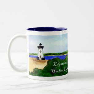 Caneca De Café Em Dois Tons Edgartown Harbor Light Mug (Texto)