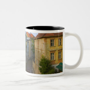 Caneca De Café Em Dois Tons Edifícios históricos com canal, Praga, República T