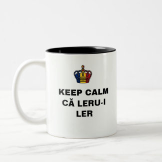 Caneca De Café Em Dois Tons editável MANTENHA A CALMA pois LERU-I LER
