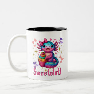 Caneca De Café Em Dois Tons Edulcorantes Vibes Axolotl Amantes Cuteness