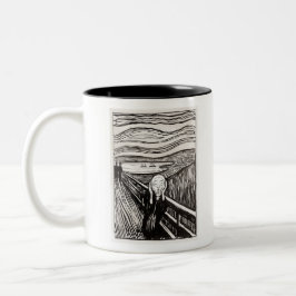 Caneca De Café Em Dois Tons Edvard Munch, A Famosa Do Impressão Do Lithógrafo