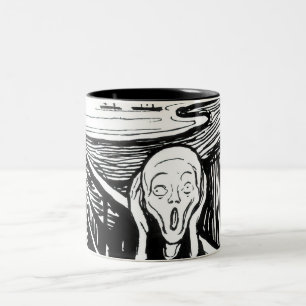 Caneca De Café Em Dois Tons Edvard Munch - A litografia do Gritar