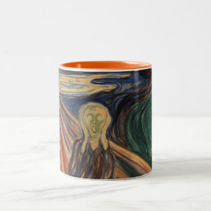 Caneca De Café Em Dois Tons Edvard Munch clássico a pintura do gritar