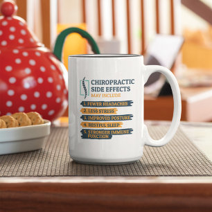 Caneca De Café Em Dois Tons Efeitos Secundários Quiropráticos Chiropractor Eng