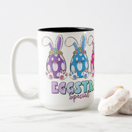 Caneca De Café Em Dois Tons Eggstra Special Easter Bunny Eggs Colorful Kids Gr