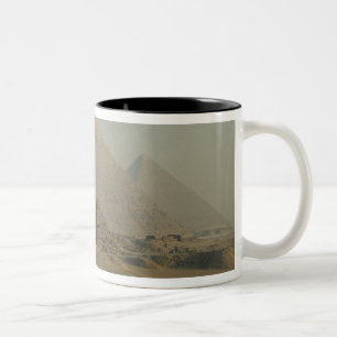 Caneca De Café Em Dois Tons Egito, Gizé, Complexo das Pirâmides de Gizé, Plana