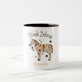 Caneca De Café Em Dois Tons Ehlers Danlos Syndrome Awareness Cute Zebra Mug