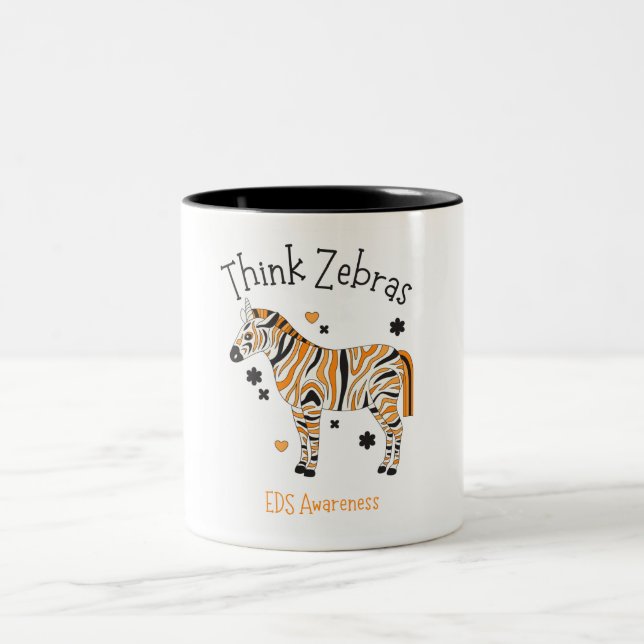 Caneca De Café Em Dois Tons Ehlers Danlos Syndrome Awareness Cute Zebra Mug (Centro)