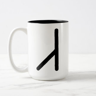 Caneca De Café Em Dois Tons EHWAZ runa nórdica (Cavalo, Parceria, Movimento) |