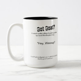 Caneca De Café Em Dois Tons Ei, Wassup Goat Mug - cabras engraçadas com cada c