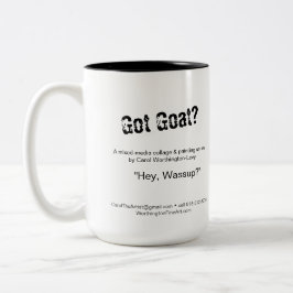 Caneca De Café Em Dois Tons Ei, Wassup Goat Mug - cabras engraçadas com cada c