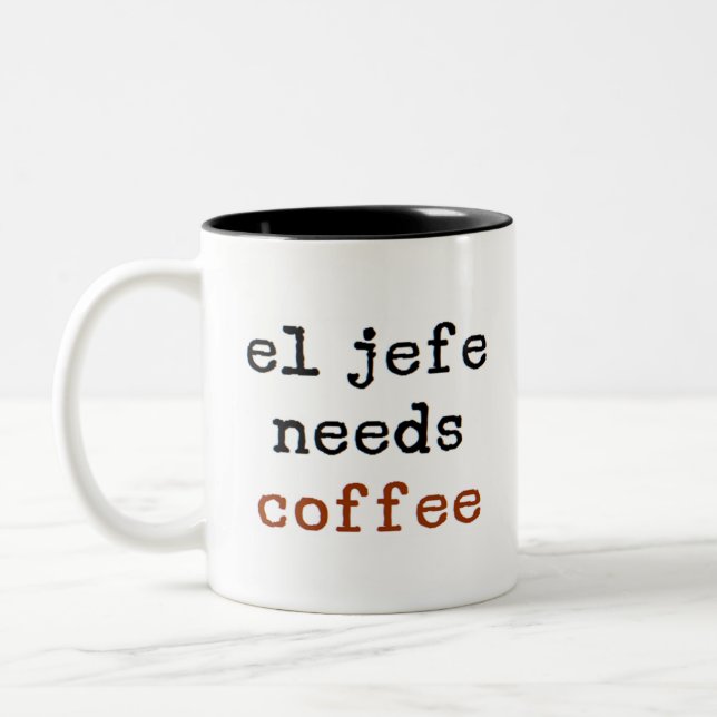 Caneca De Café Em Dois Tons el jefe precisa de café (Esquerda)