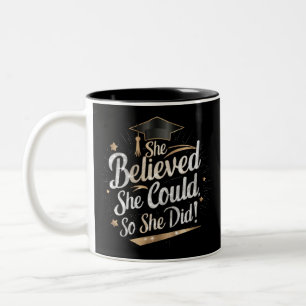 Caneca De Café Em Dois Tons Ela Acreditou Que Conseguiu Assim Formatura