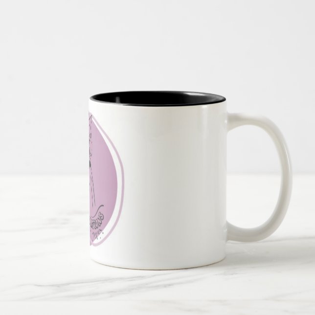 Caneca De Café Em Dois Tons Ela Fez Isso!" Graduação para ela - design rosa (Direita)
