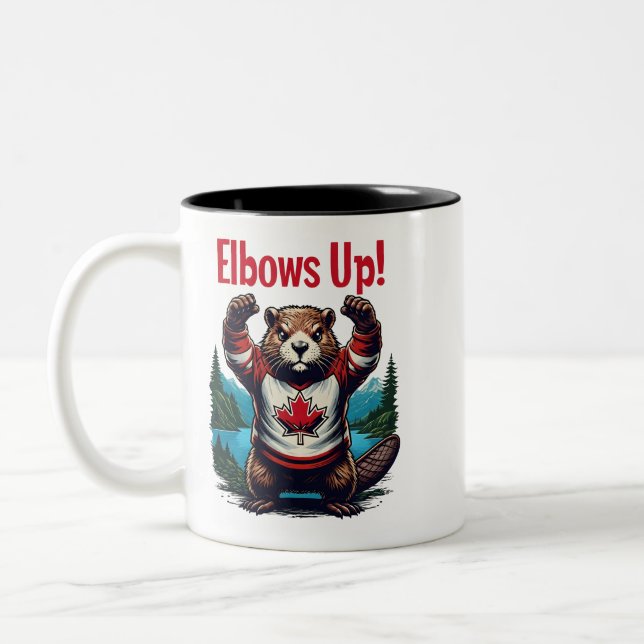 Caneca De Café Em Dois Tons Elbows Up Canadá (Esquerda)