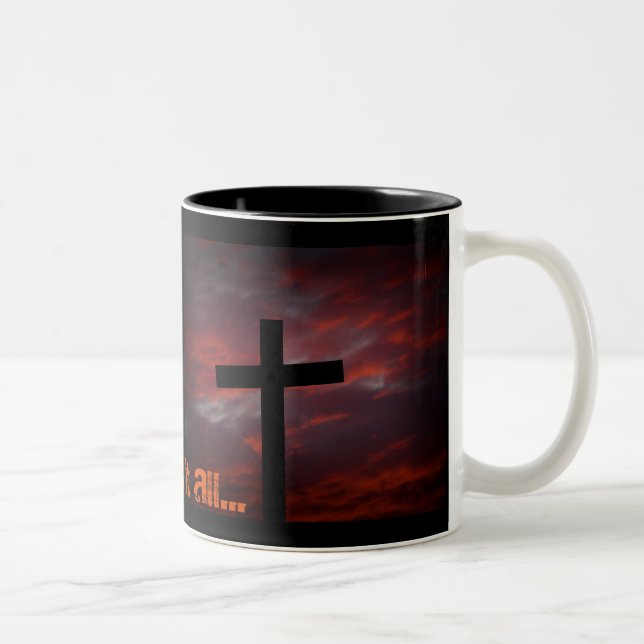 Caneca De Café Em Dois Tons Ele fez tudo... (Direita)