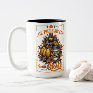 Caneca De Café Em Dois Tons Ele Preenche A Minha Taça...