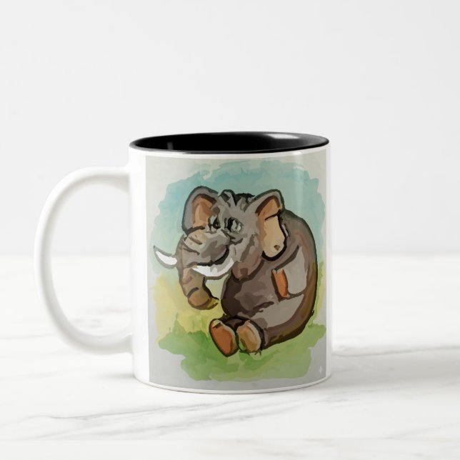 Caneca De Café Em Dois Tons Elefante (Esquerda)