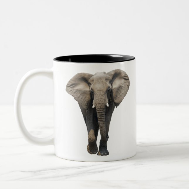 Caneca De Café Em Dois Tons Elefante (Esquerda)