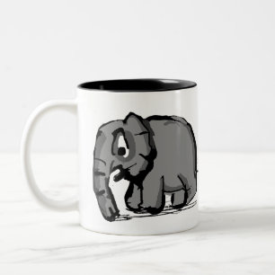 Caneca De Café Em Dois Tons Elefante