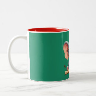 Caneca De Café Em Dois Tons Elefante Bebê Sábio