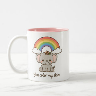 Caneca De Café Em Dois Tons Elefante Cotovelo - Você Coloriu Meu Céu