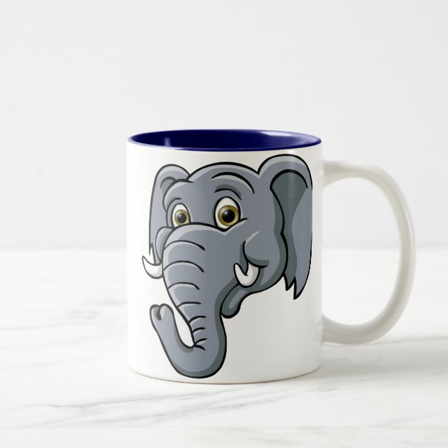 Caneca De Café Em Dois Tons Elefante dos desenhos animados (Direita)
