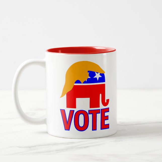 Caneca De Café Em Dois Tons elefante republicano de 2020 (Esquerda)