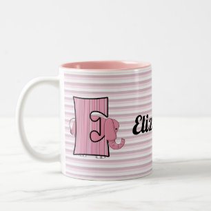 Caneca De Café Em Dois Tons Elefante Rosa Monograma E Kid