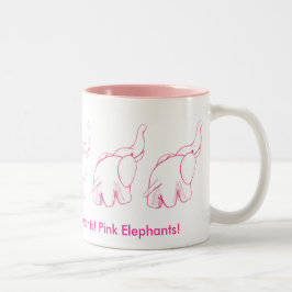 Caneca De Café Em Dois Tons Elefantes cor-de-rosa