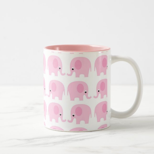 Caneca De Café Em Dois Tons Elefantes cor-de-rosa (Direita)