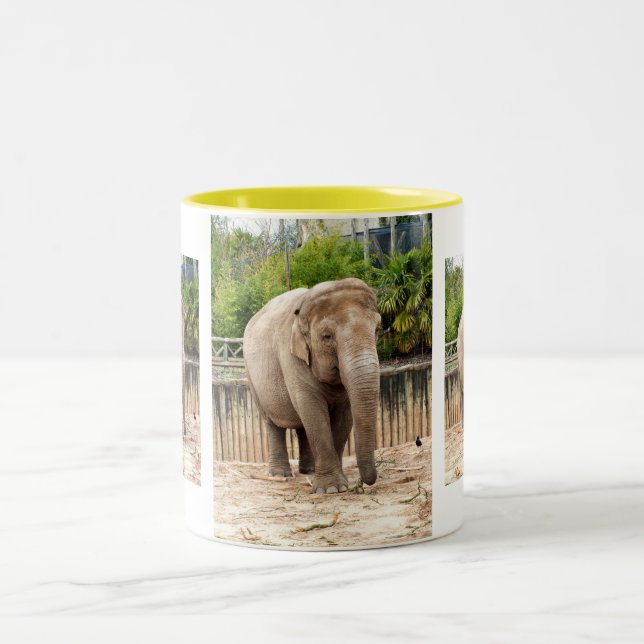 Caneca De Café Em Dois Tons Elefantes indianos (Centro)
