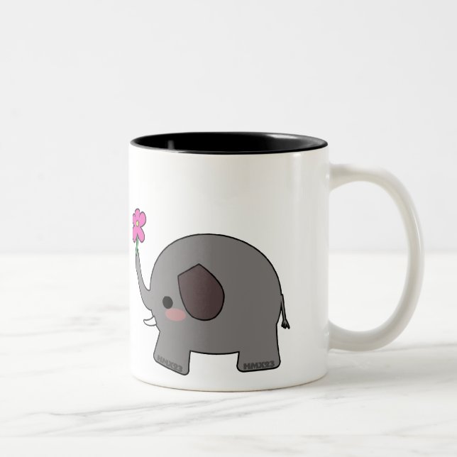 Caneca De Café Em Dois Tons Elefantes no amor (Direita)