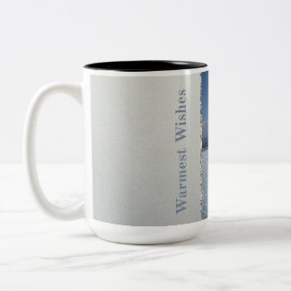 Caneca De Café Em Dois Tons Elegância de Floco de Neve Prateado