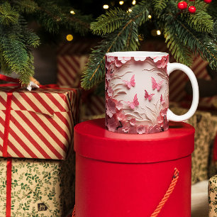 Caneca De Café Em Dois Tons Elegância Flutuante: Manhã Feliz 3D Café Mug