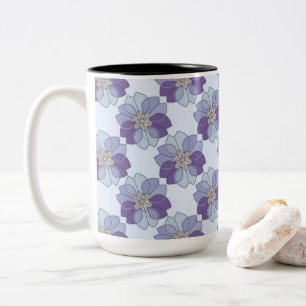 Caneca De Café Em Dois Tons Elegância Moderna Floral Roxo e Lavanda