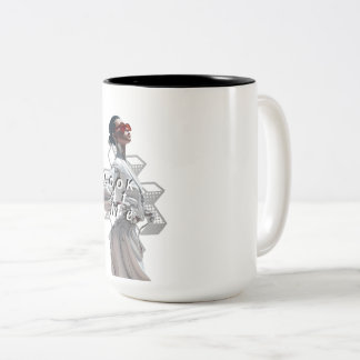 Caneca De Café Em Dois Tons Elegant Cyborg in White Futurisistic Fashion