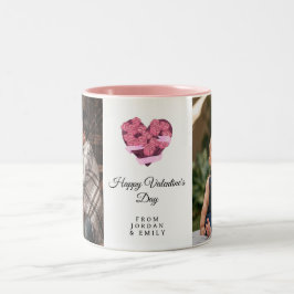 Caneca De Café Em Dois Tons Elegant Heart Happy Valentine's Day Photo