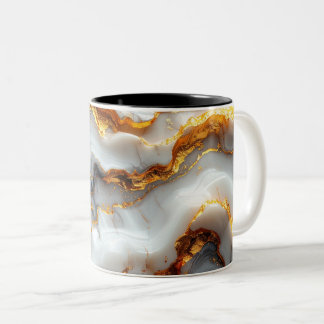 Caneca De Café Em Dois Tons Elegant Marble & Gold Liquid Mug