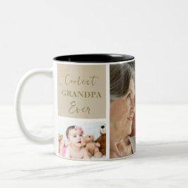 Caneca De Café Em Dois Tons Elegante Foto dos Avós Mais Dourados