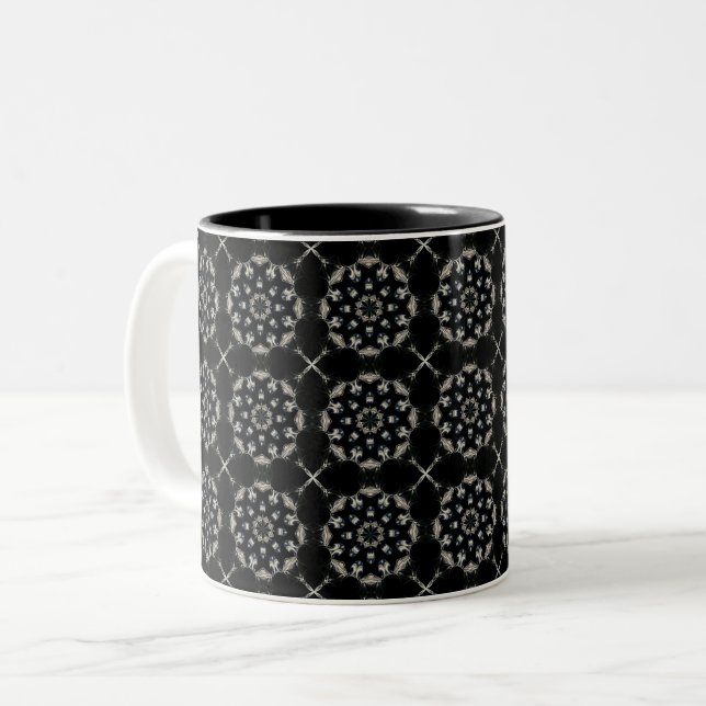Caneca De Café Em Dois Tons Elegante Mandala (Frente Esquerda)
