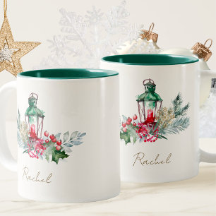 Caneca De Café Em Dois Tons Elegante Moderno Dourado Floco de Neve Natal Natal