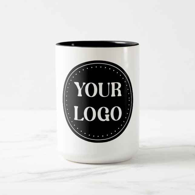 Caneca De Café Em Dois Tons elegante, moderno, refinado e editável. (Centro)