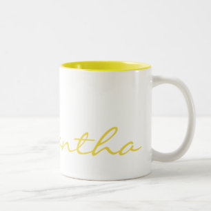 Caneca De Café Em Dois Tons elegante monograma simples e moderno de tendências