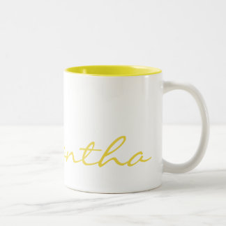 Caneca De Café Em Dois Tons elegante monograma simples e moderno de tendências