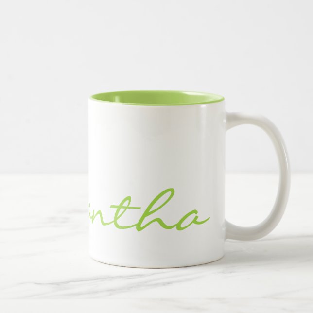 Caneca De Café Em Dois Tons elegante monograma simples e moderno de tendências (Direita)
