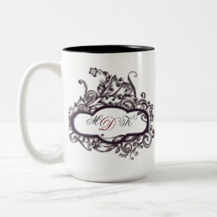 CANECA DE CAFÉ EM DOIS TONS ELEGANTE MONOGRAMMED MUG MODELO